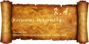 Korponai Antonella névjegykártya